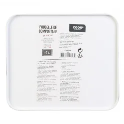 3S. x Home Poubelle de compostage blanc en métal et bois 5l COMPOX Hot