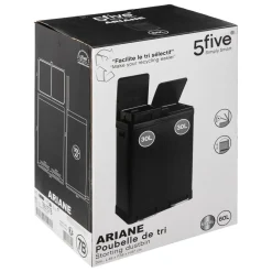 3S. x Home POUBELLE DE TRI 30L+30L NOIR ARIANE Outlet