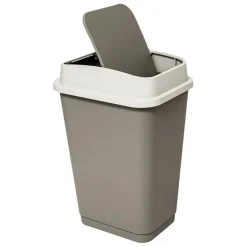 3S. x Home Poubelle 50L en plastique taupe Best