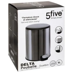 3S. x Home Poubelle métal et inox noir Delta Outlet