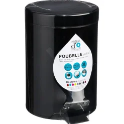 3S. x Home Poubelle noire en métal 3L Best