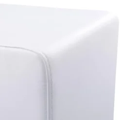 ALTEREGO Pouf 'CUBE' de salon en matière synthétique blanche