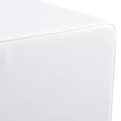 ALTEREGO Pouf 'CUBE' de salon en matière synthétique blanche