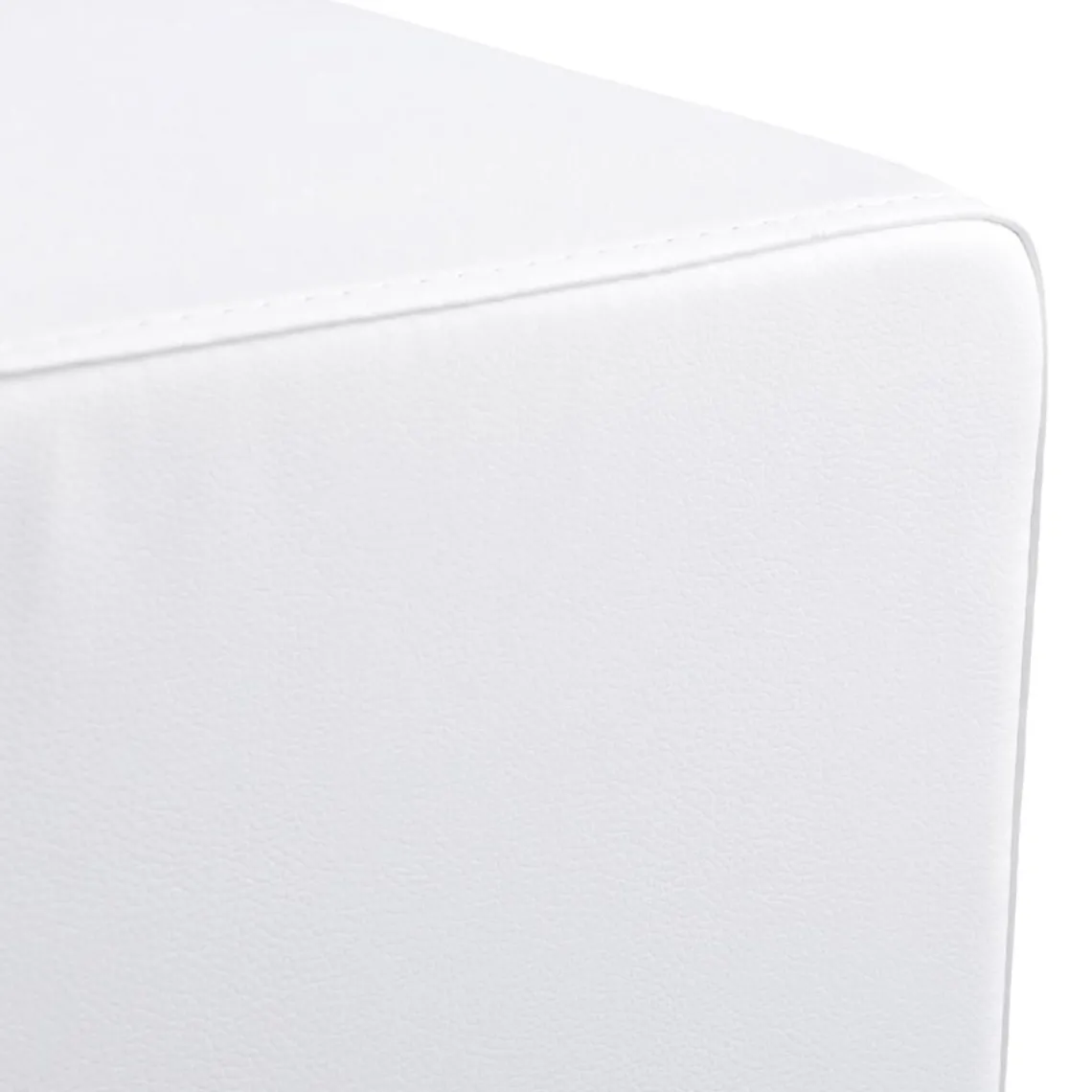 ALTEREGO Pouf 'CUBE' de salon en matière synthétique blanche