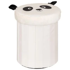 3S. x Home Pouf-coffre enfant panda pliant Blanc Online