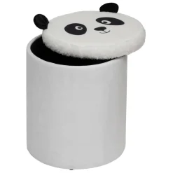 3S. x Home Pouf-coffre enfant panda pliant Blanc Online