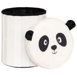 3S. x Home Pouf-coffre enfant panda pliant Blanc Online