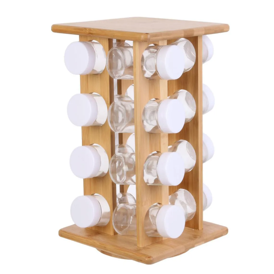 3S. x Home Presentoir a epices 16 pots en bambou MARLER Outlet