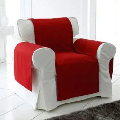 Becquet Protège-fauteuil et canapé universels LONASOFT - Rouge Hot