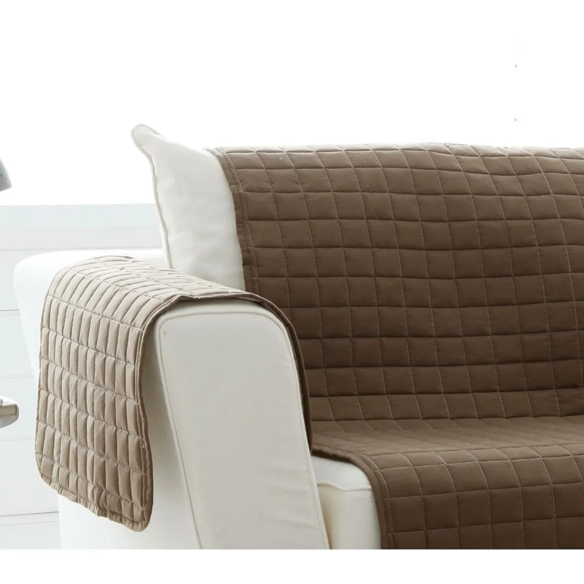 Becquet Protège-fauteuil matelassé - taupe Marron Clearance