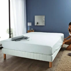 Selenia Protège-matelas imperméable forme drap-housse en jersey extensible avec film PU - Blanc New