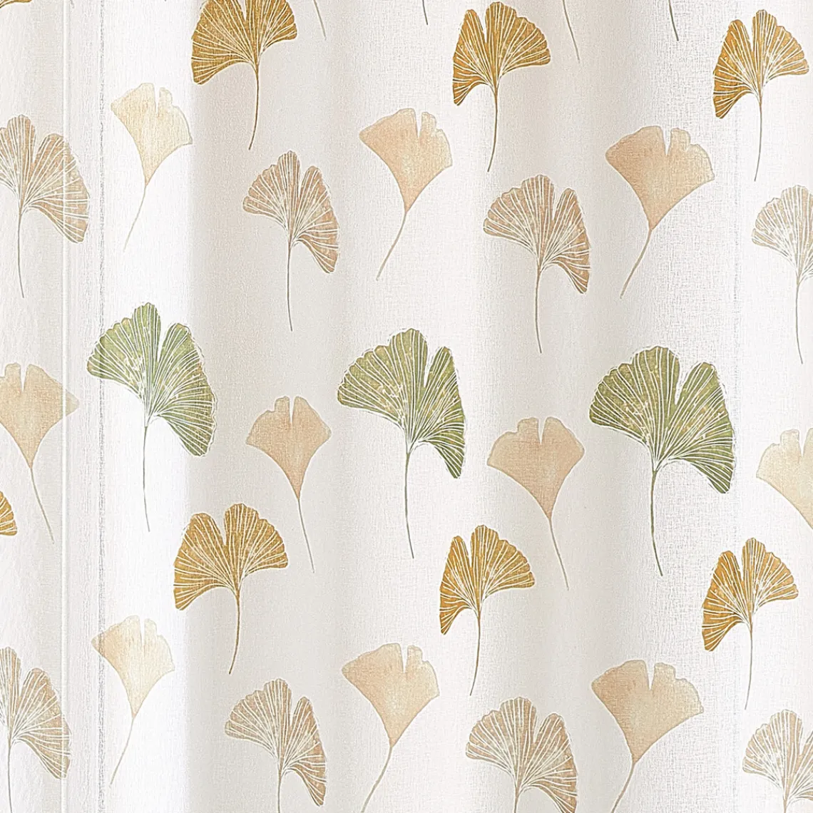 3S. x Home Px voilage etamine imprime 140x240 BILOBA - Kaki Best