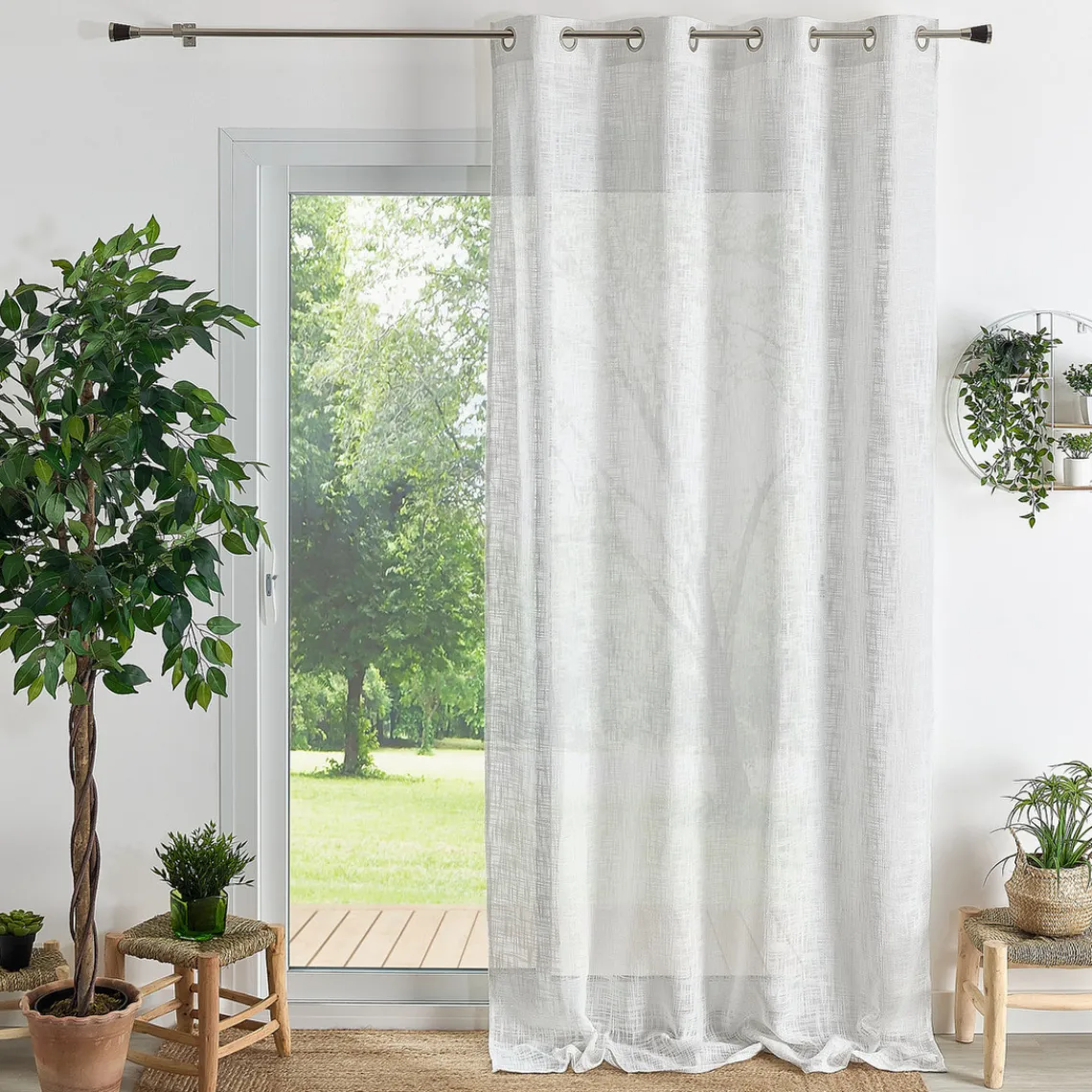 3S. x Home Px voilage uni 140x260 IBIZA - cassé Blanc Hot