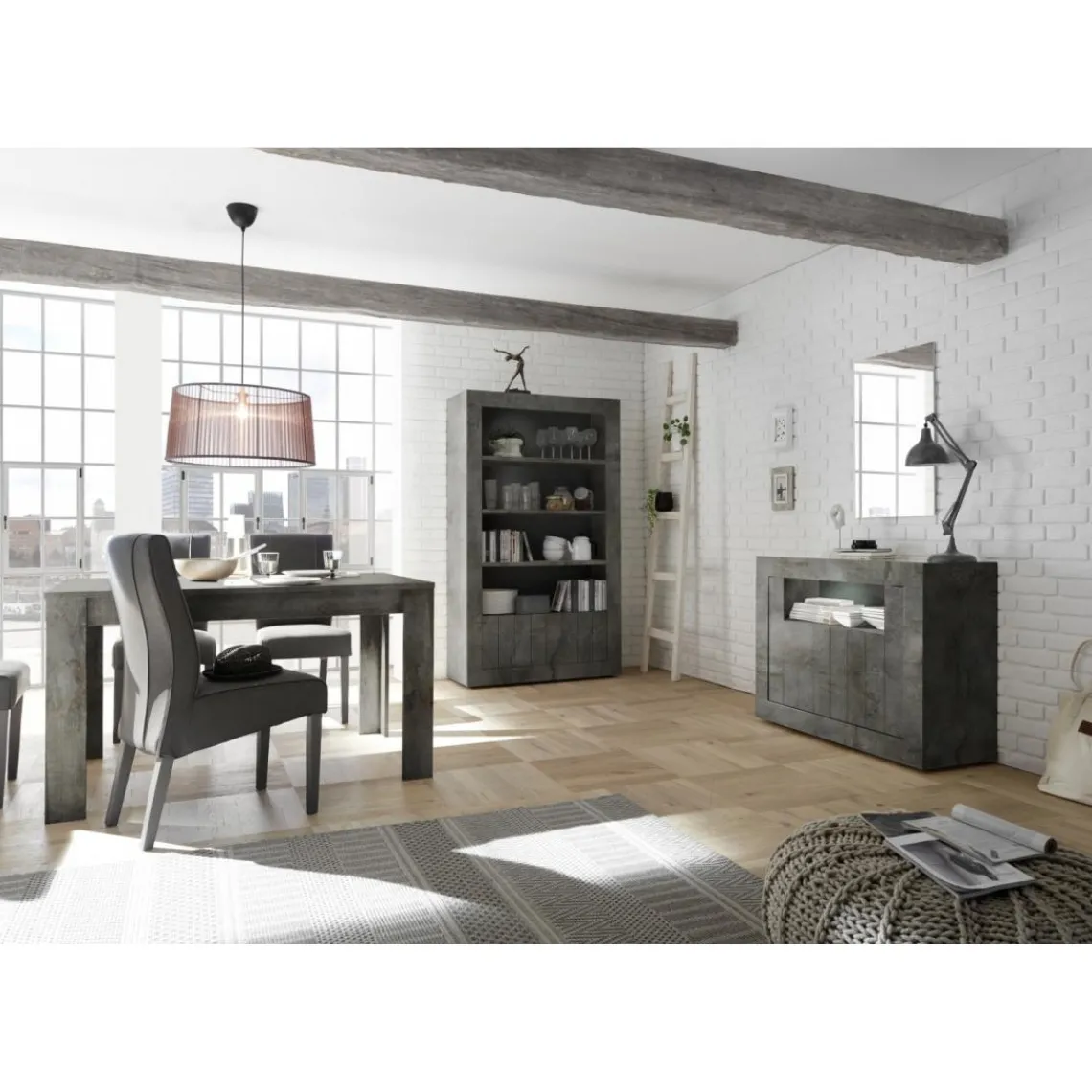 3S. x Home Rallonge 48cm pour table extensible URBINO oxyde Best