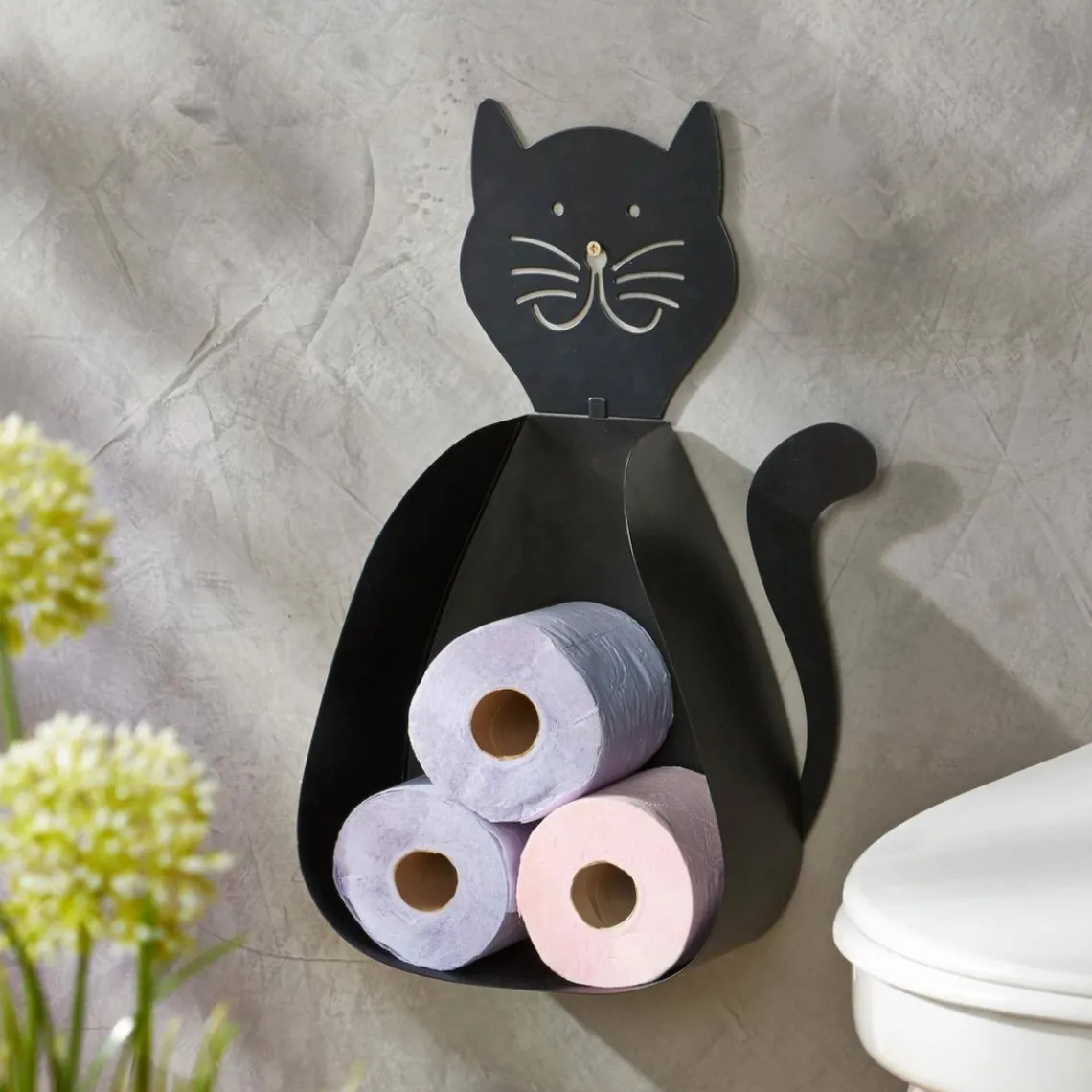 Becquet Range papier toilette en métal CHABOL Chat noir Discount