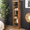 Macabane Rangement Bibliothèque 5 tablettes en teck 45 cm style colonial - Miel Sale