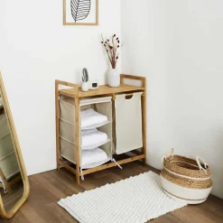 3S. x Home Rangement Compartiments avec Support en Bambou Online