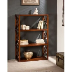 Macabane Rangement croisillons 3 niveaux en bois mindi - EDEN Sale