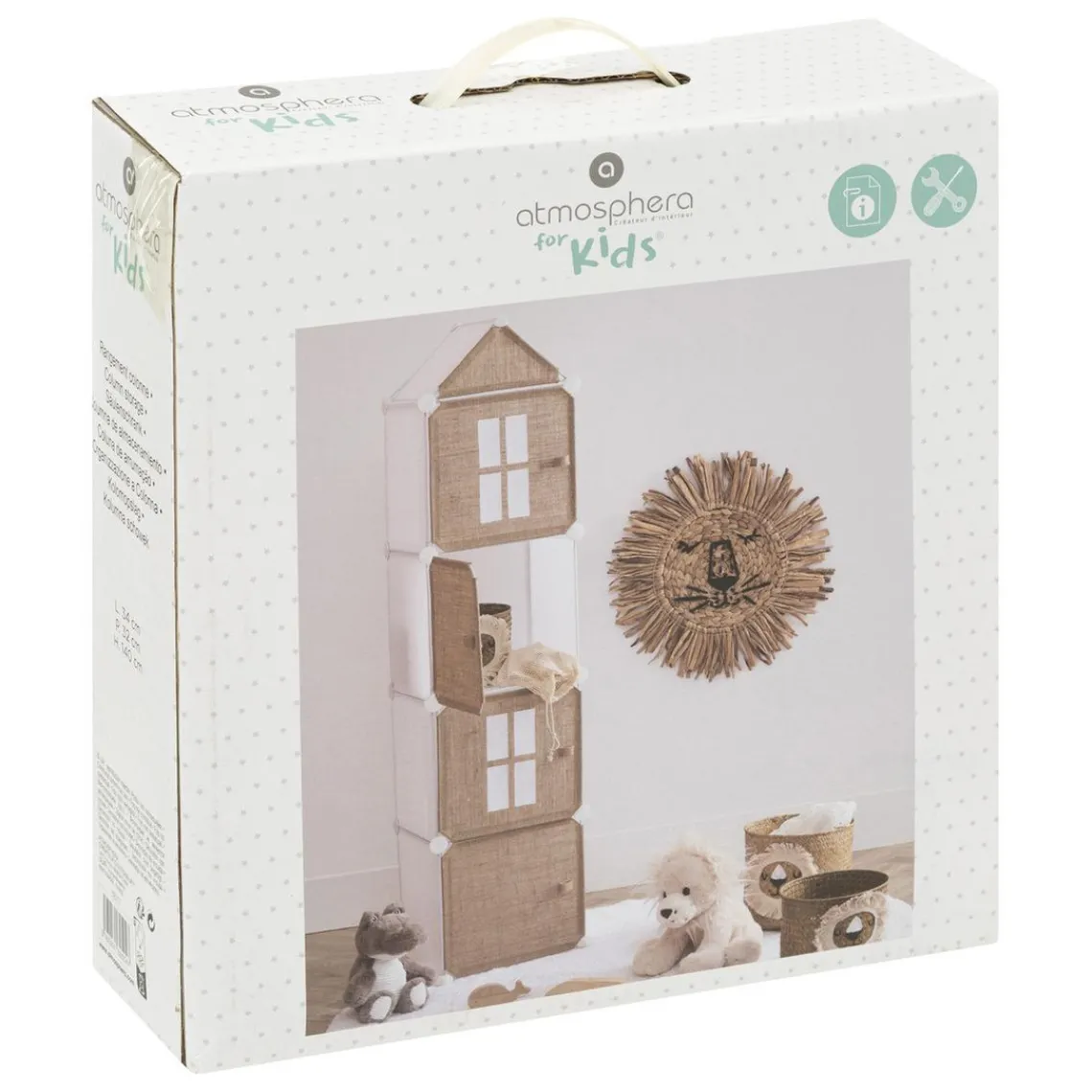 3S. x Home Rangement en colonne en jute