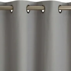 Becquet Rideau à oeillets occultant thermique natté - Gris Perle Hot