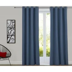 Becquet Rideau à oeillets occultant thermique natté - Gris Ardoise Clearance