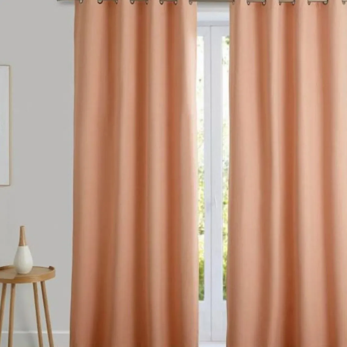 Becquet Rideau à oeillets occultant thermique natté - Rose Online