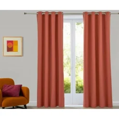 Becquet Rideau à oeillets occultant thermique natté - Paprika Outlet