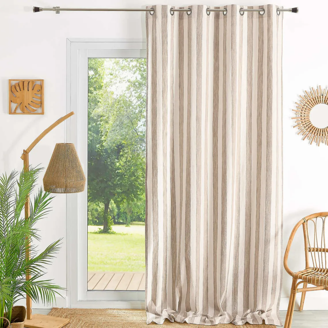 3S. x Home Rideau ameublement coton flamme 140x260 - Beige Hot