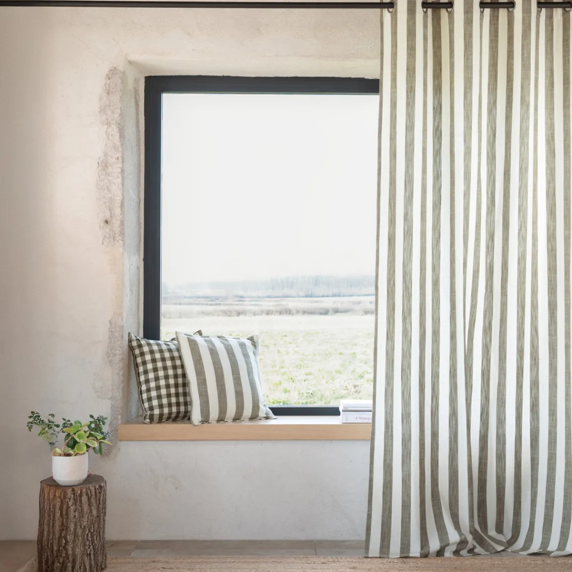 3S. x Home Rideau ameublement coton flamme 140x260 - Kaki Best