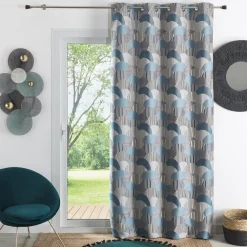 3S. x Home Rideau ameublement en jacquard 140x260 ASIA - artique Bleu New