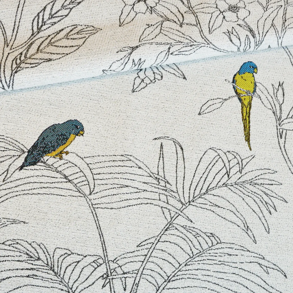 3S. x Home Rideau ameublement jacquard 140x260 RIO - bleu Outlet