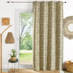 3S. x Home Rideau ameublement jacquard 140x260 HALI - Kaki Sale