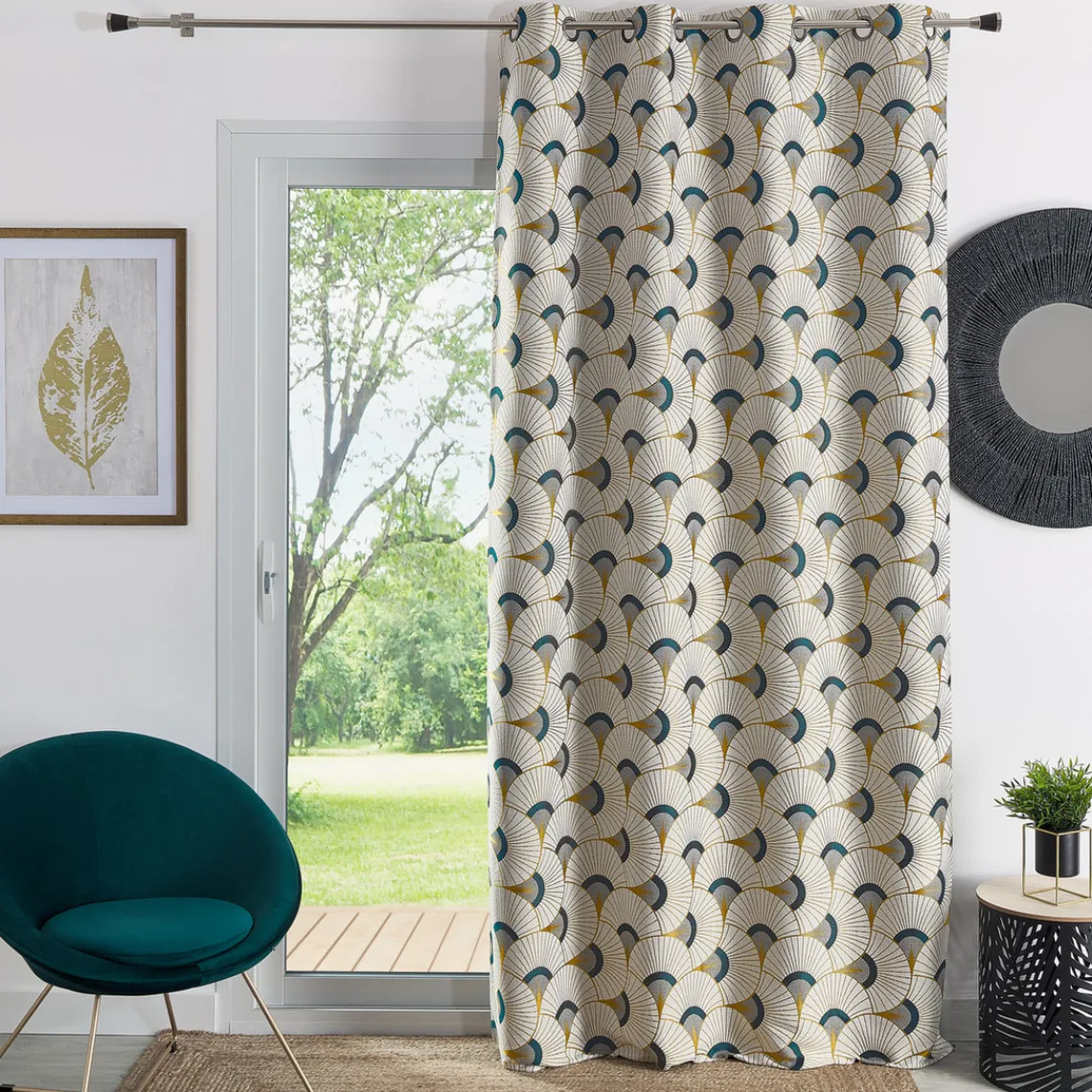 3S. x Home Rideau ameublement jacquard 140x260 CLUBY - ocre Clearance