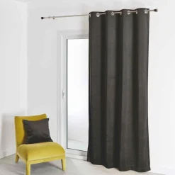 3S. x Home Rideau d'Ameublement en Suédine Unie Anthracite 140X260 cm SOFT