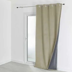 3S. x Home Rideau d'Ameublement Velours Double Polaire 135x280 cm VELVETA - Lin Hot