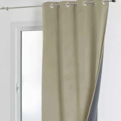 3S. x Home Rideau d'Ameublement Velours Double Polaire 135x280 cm VELVETA - Lin Hot