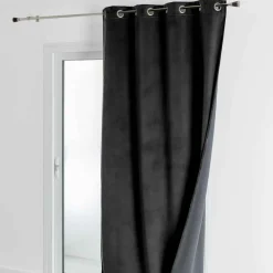 3S. x Home Rideau d'Ameublement Velours Double Polaire 135x280 cm VELVETA - Noir Sale