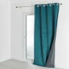3S. x Home Rideau d'Ameublement Velours Double Polaire 135x280 cm VELVETA - Bleu Paon New