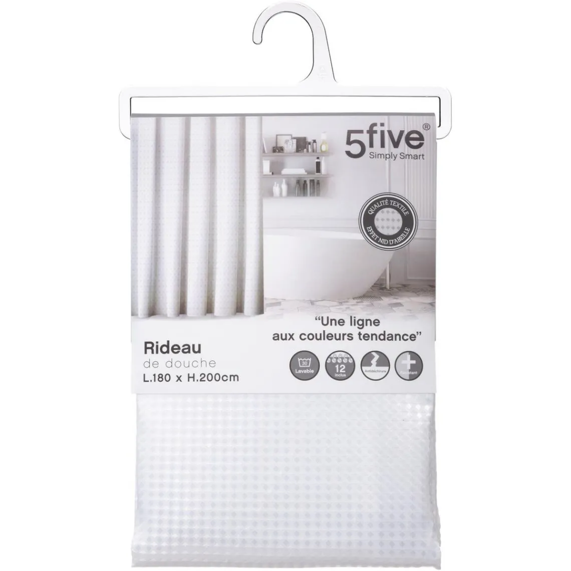 3S. x Home Rideau de douche 180x200 cm Best