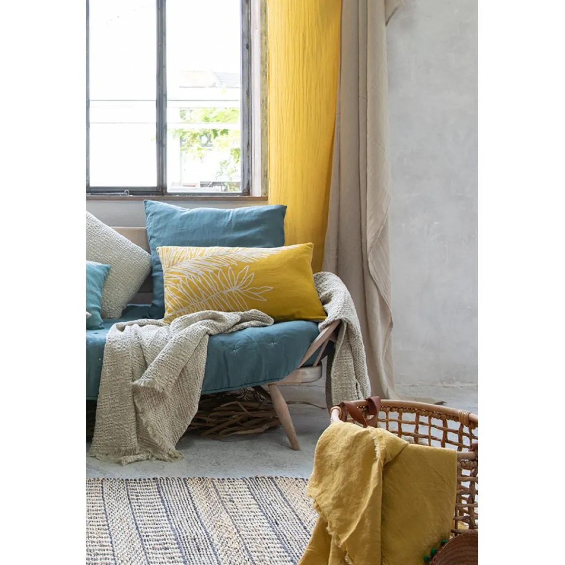 Maison Vivaraise Rideau en lin stonewashed Zeff Touareg New