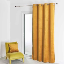3S. x Home Rideau en Suédine Unie Ocre 140X260 cm SOFT Outlet
