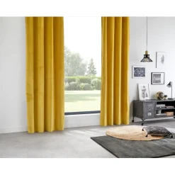 3S. x Home Rideau Occultant en Velours Ocre Jaune Moutarde Outlet