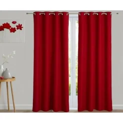 Becquet Rideau occultant thermique aspect natté - Rouge Best