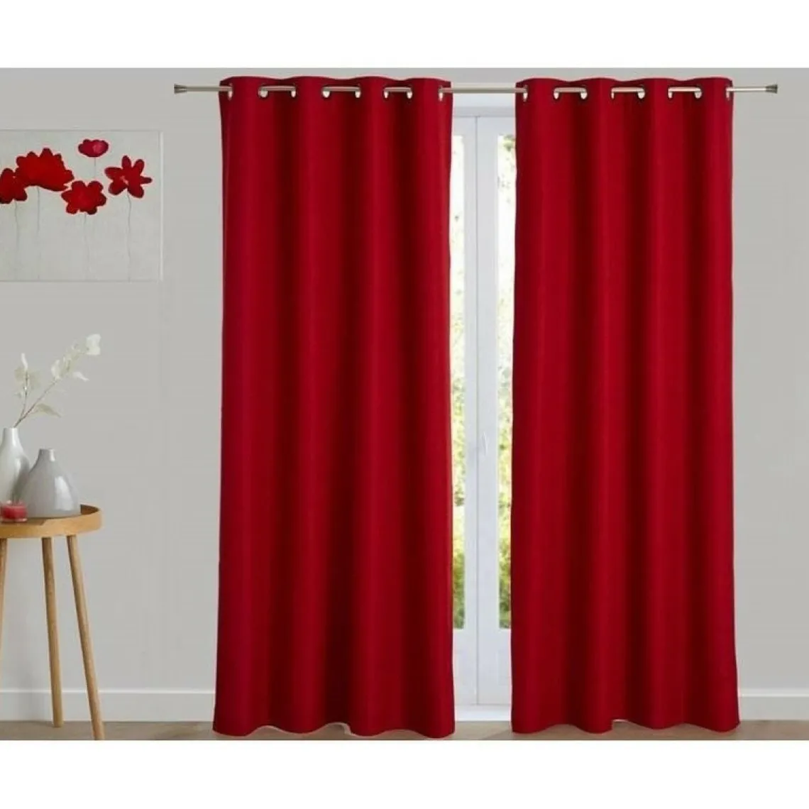 Becquet Rideau occultant thermique aspect natté - Rouge Best