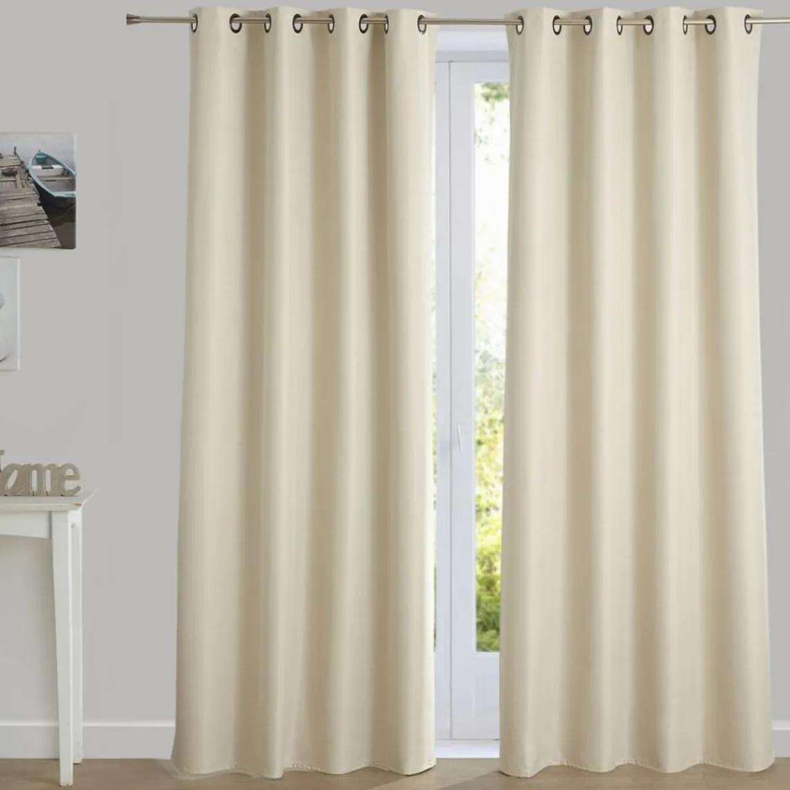 Becquet Rideau occultant thermique aspect natté - Naturel Clearance