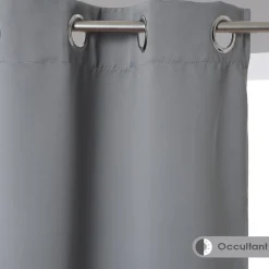 3S. x Home Rideau occultant uni gris 140x260 Outlet