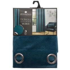 3S. x Home Rideau Occultant Velours 140x260 cm Otto - Canard Bleu canard Online