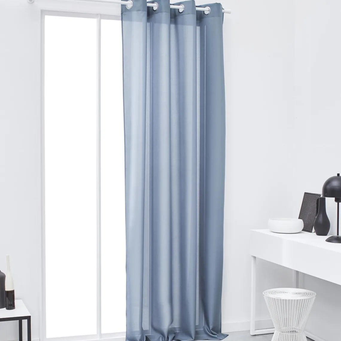 Today Rideau Polyester Essential, bleu Denim Clearance