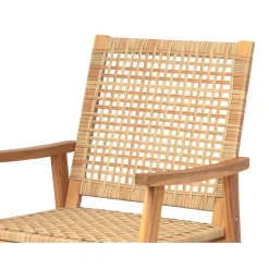 Nordlys Rocking chair intérieur extérieur en acacia et corde Marron New