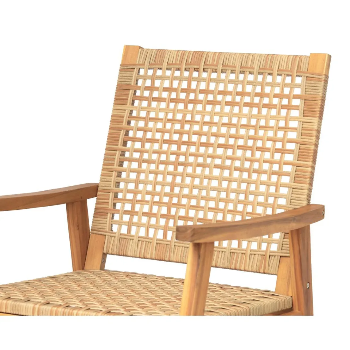 Nordlys Rocking chair intérieur extérieur en acacia et corde Marron New